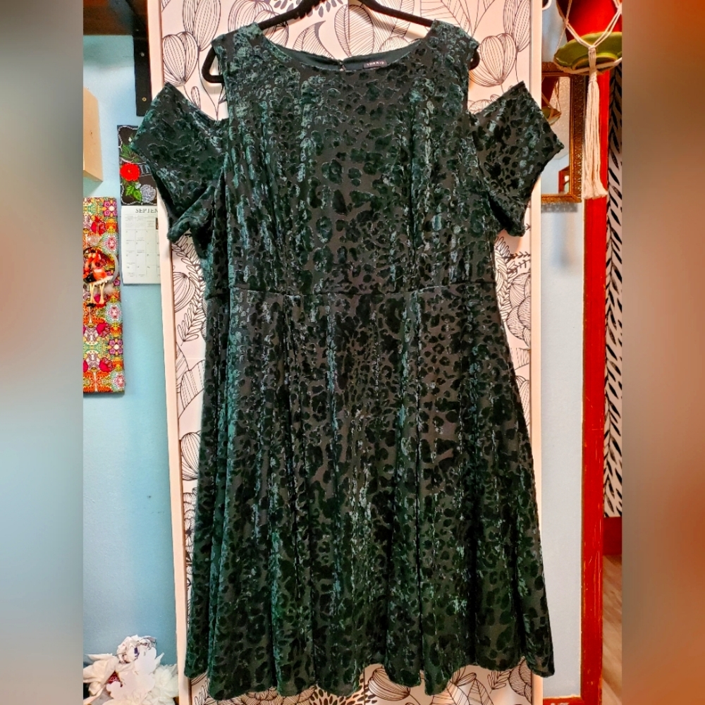 TORRID VELVET BURNOUT SKATER DRESS